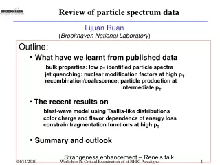 Review of particle spectrum data