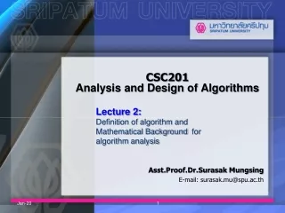CSC201  Analysis and Design of Algorithms