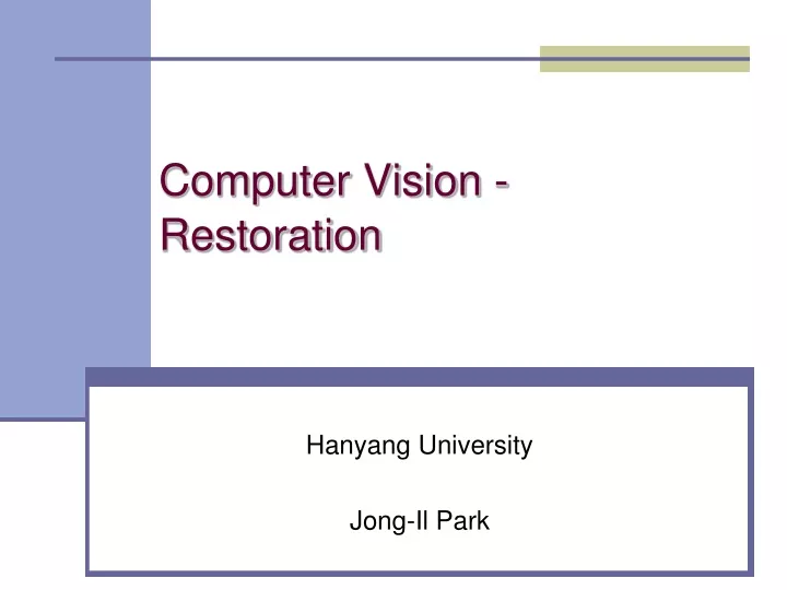 computer vision restoration