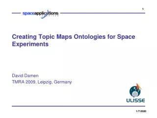 Creating Topic Maps Ontologies for Space Experiments