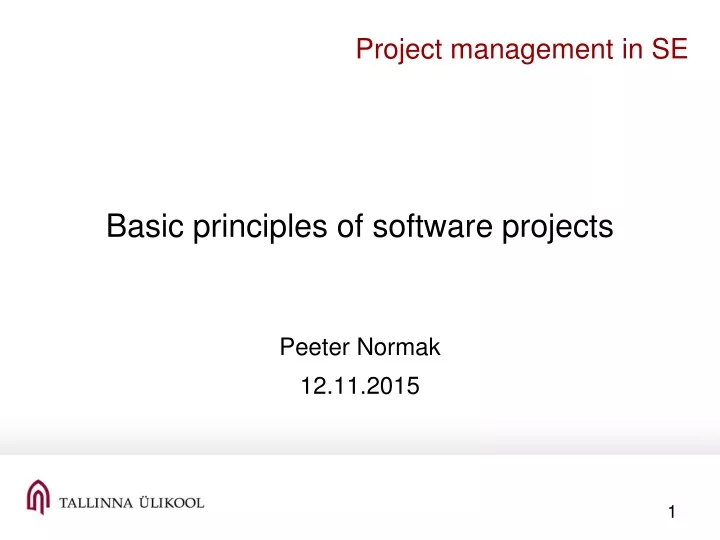 project management in se