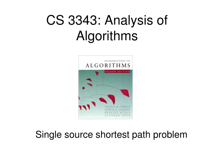 cs 3343 analysis of algorithms