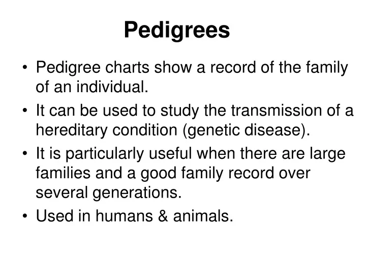 pedigrees