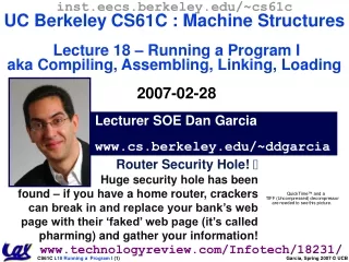 Lecturer SOE Dan Garcia cs.berkeley/~ddgarcia