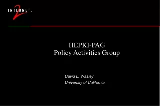 HEPKI-PAG Policy Activities Group