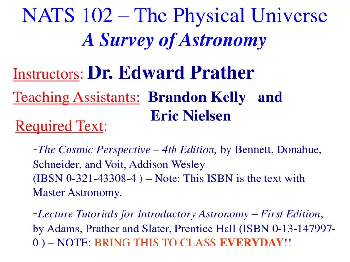 nats 102 the physical universe a survey of astronomy