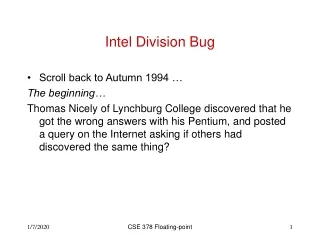 Intel Division Bug