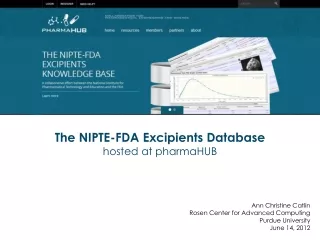 The NIPTE-FDA Excipients Database hosted at pharmaHUB