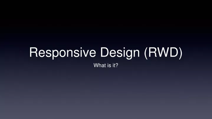 responsive design rwd