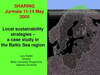 L o cal sustainability strateg ie s –  a case study in  the B al tic Sea region