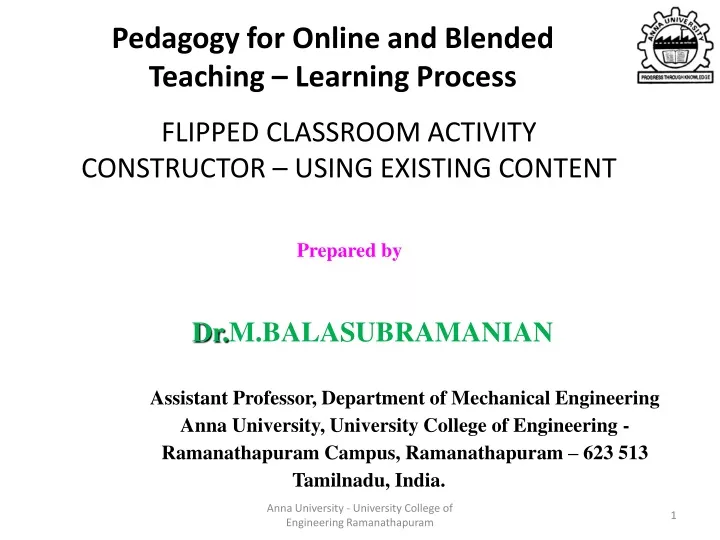 pedagogy for online and blended teaching learning process