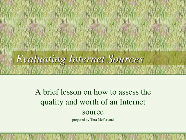 evaluating internet sources