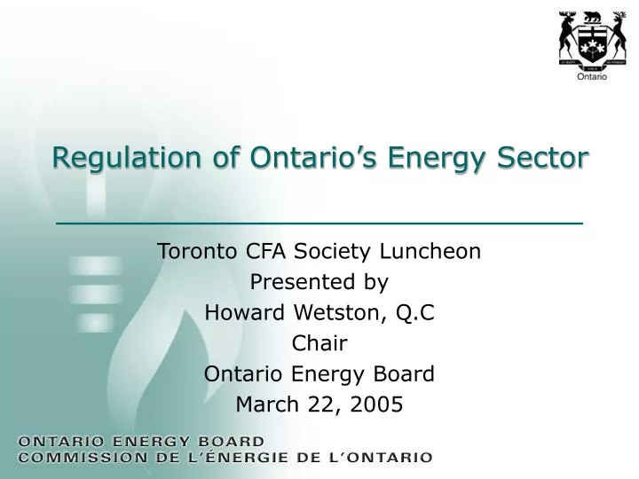 regulation of ontario s energy sector