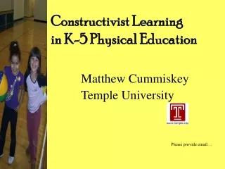 Constructivist Learning  in K-5 Physical Education