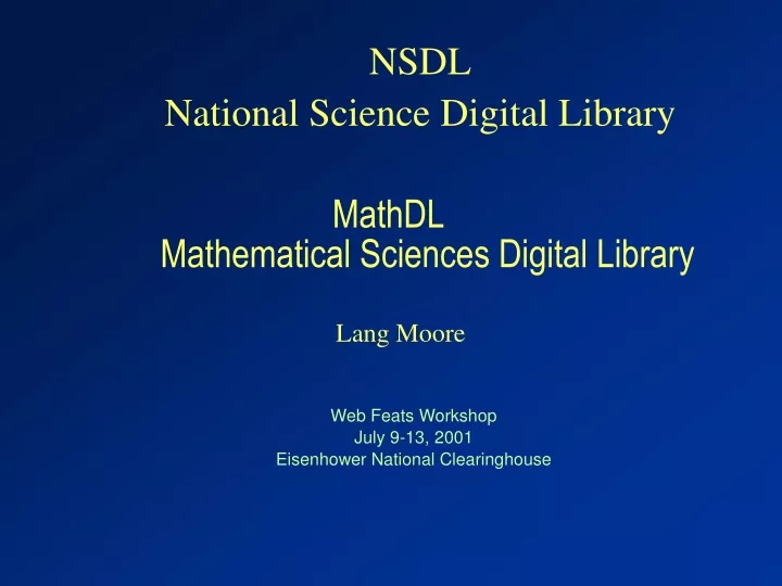 mathdl mathematical sciences digital library