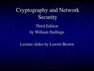 Cryptography and Network Security