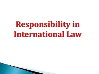 Responsibility in International Law