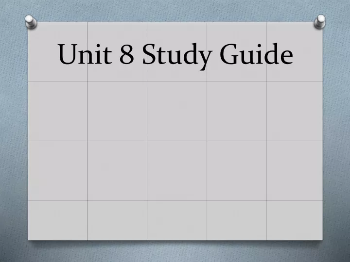 unit 8 study guide
