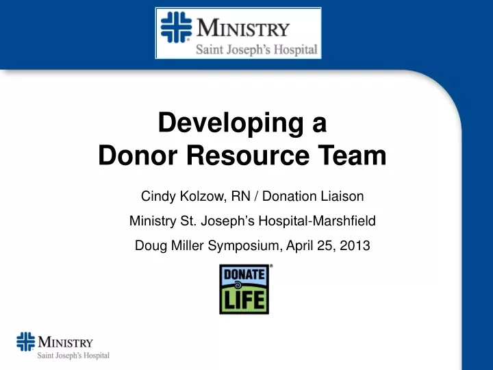 developing a donor resource team