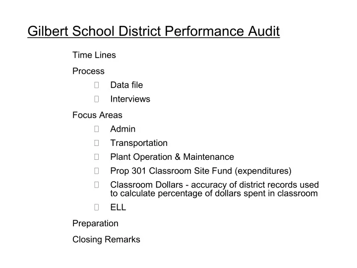 gilbert school district performance audit