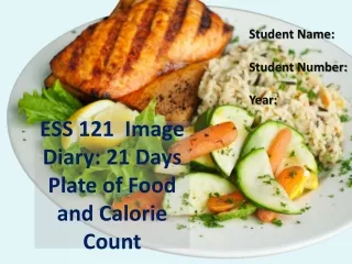 ESS 121  Image Diary: 21 Days Plate of Food and Calorie Count