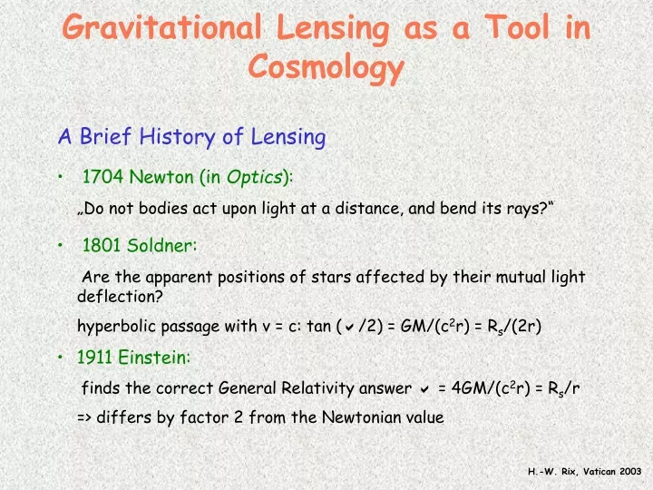 gravitational lensing as a tool in cosmology
