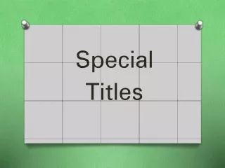 Special  Titles