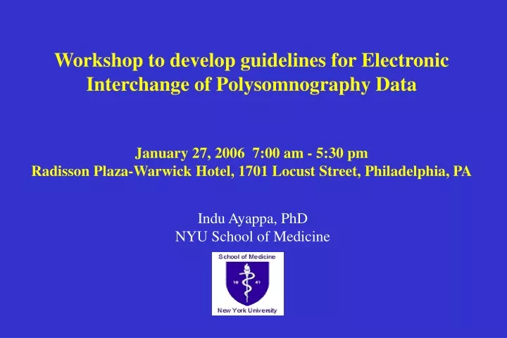 workshop to develop guidelines for electronic