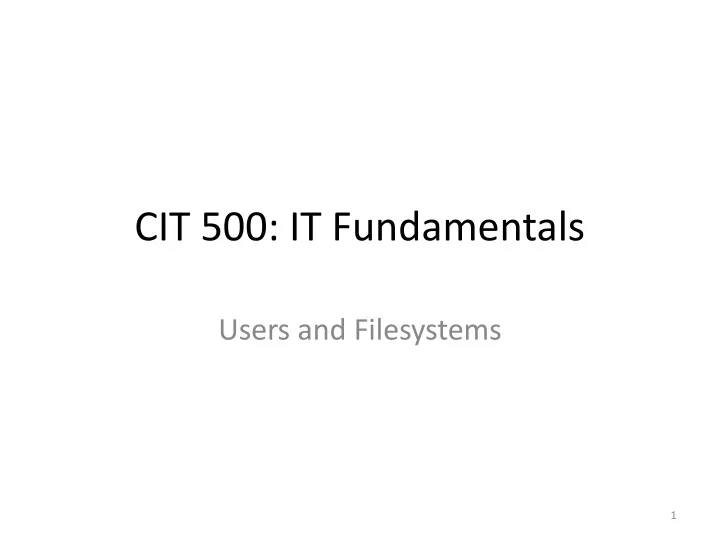 cit 500 it fundamentals