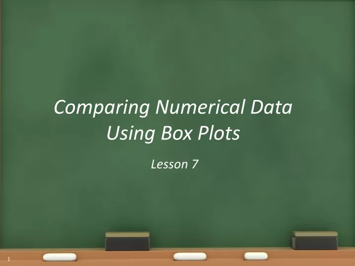 comparing numerical data using box plots