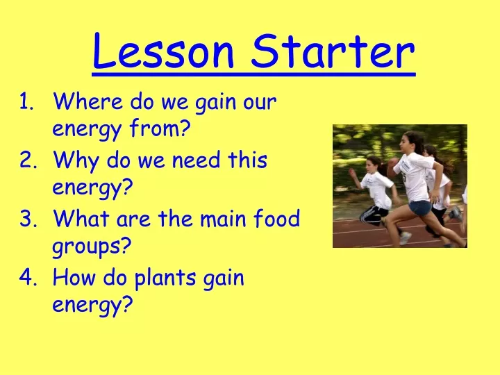 lesson starter