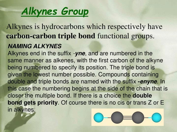 alkynes group