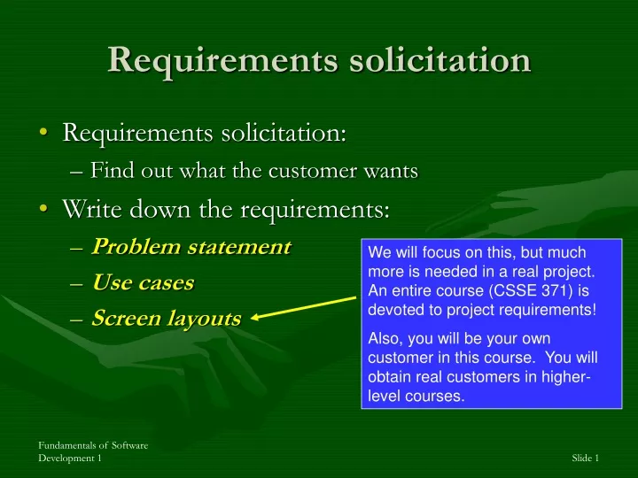 requirements solicitation
