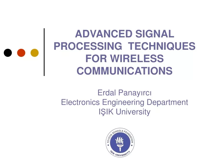 advanced signal processing techniques for wireless communications