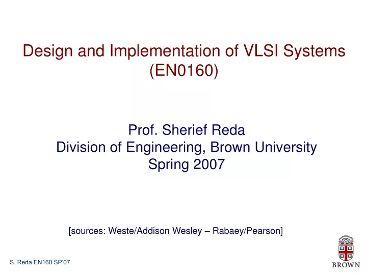 design and implementation of vlsi systems en0160