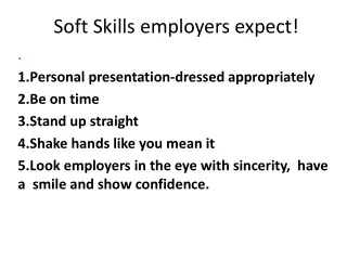 Soft Skills employers expect!
