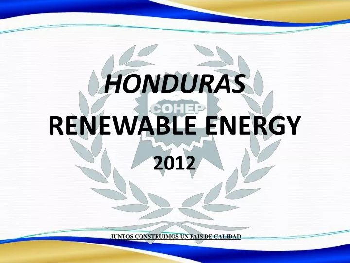 honduras renewable energy 2012