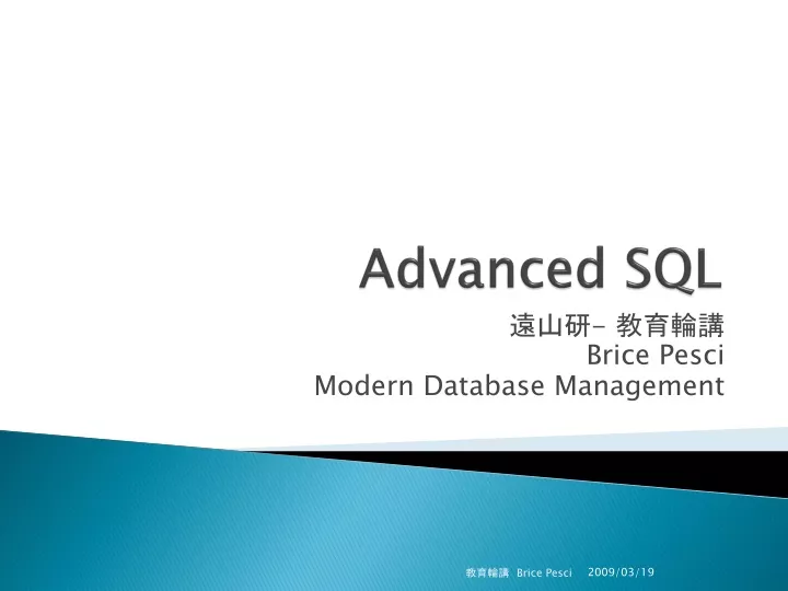 advanced sql