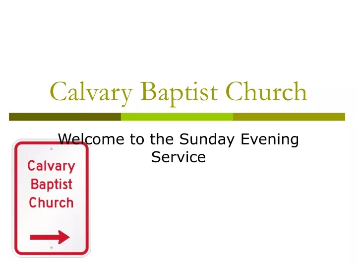 calvary baptist church