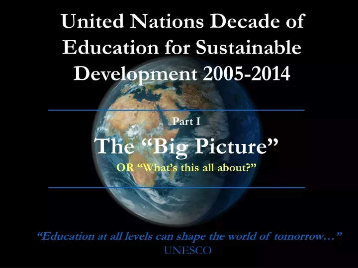 united nations decade of education