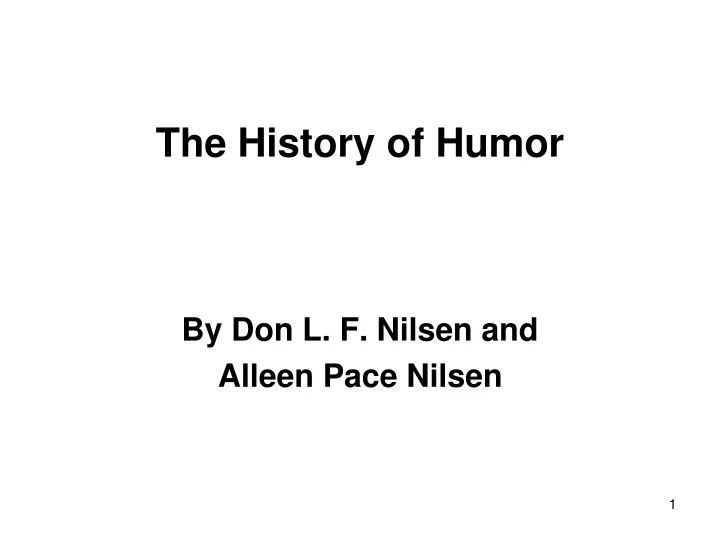 the history of humor
