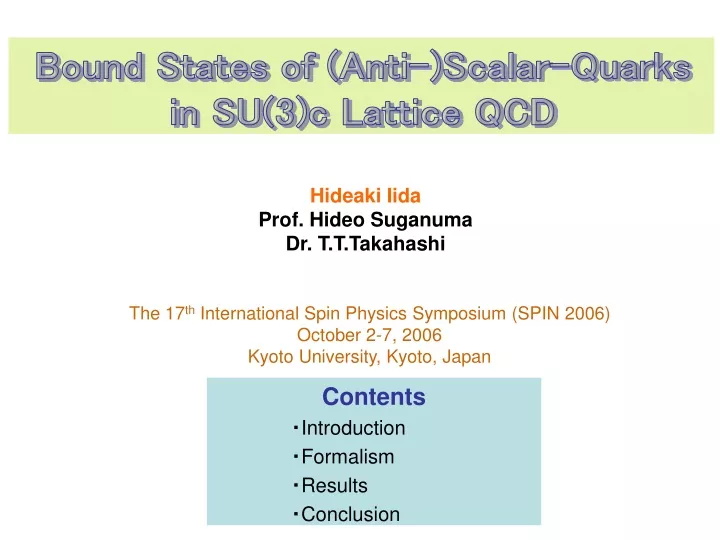 bound states of anti scalar quarks