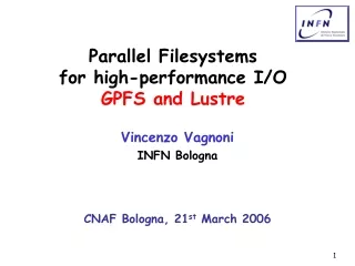 Parallel Filesystems for high-performance I/O GPFS and Lustre