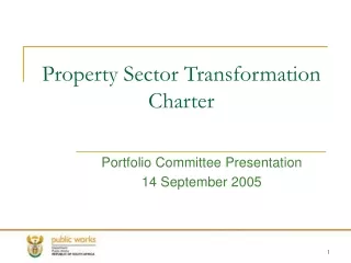 Property Sector Transformation  Charter