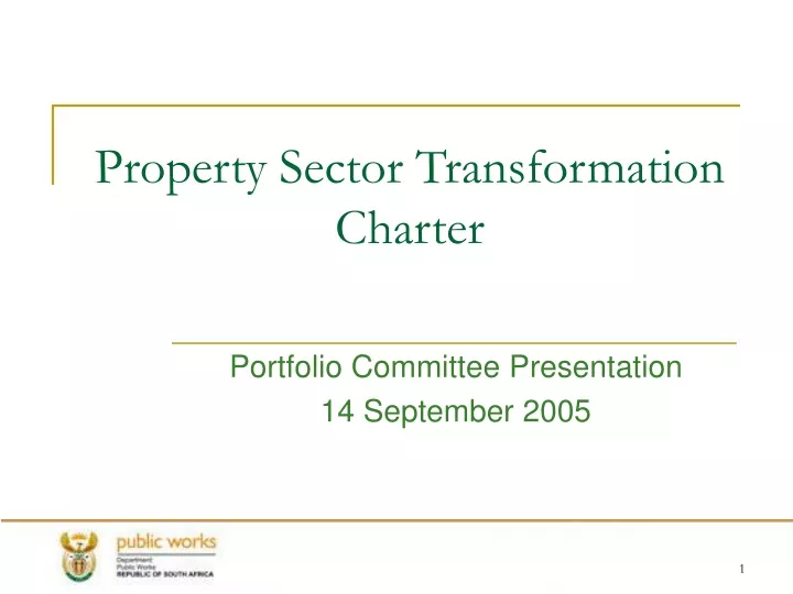 property sector transformation charter