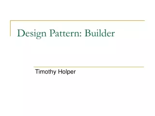 Design Pattern: Builder