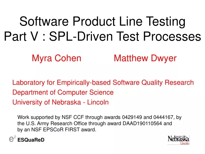 software product line testing part v spl driven test processes