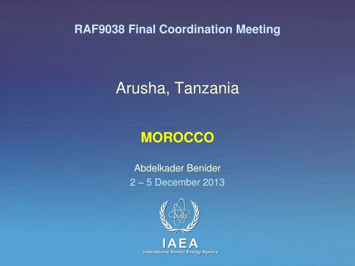 raf9038 final coordination meeting
