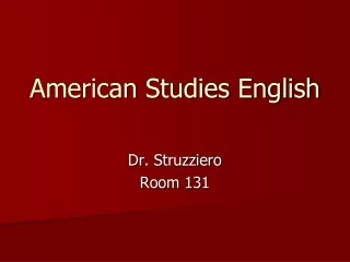 American Studies English