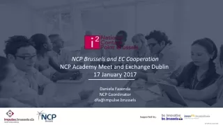 NCP Brussels and EC Cooperation NCP Academy Meet and Exchange Dublin  17 January 2017